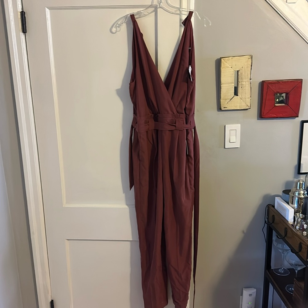 Pink V Neck Express Jumpsuit